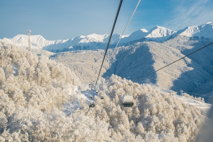 Красная Поляна зимой ПРОКАТЫ лыж и сноубордов в Сочи